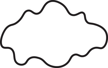 A sketchy, hand-drawn vector outline of a cloud with a wavy, irregular border. Ideal doodle element for weather, sky, thinking, or decorative design concepts.