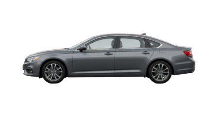 Gray sedan car, side view, on a black background, sleek and modern design