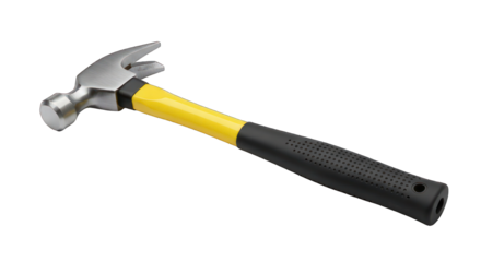 Hammer A yellow and black handle leads to a metallic head