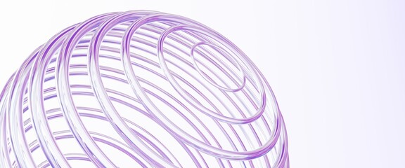 3D transparent glass sphere with iridescent violet tones. Elegant geometric structure perfect for tech design, abstract art, digital branding, and modern background visuals.