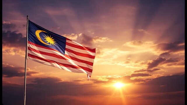 Malaysia Flag Waves
