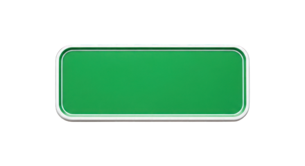 Isolated blank green sign with rounded corners and a white frame on black