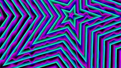 Vibrant neon starburst pattern with psychedelic wave effects in electric blue and magenta - Powered by Adobe