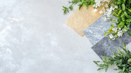 Textured background with a mix of metallic and matte finishes: A visually engaging design with contrasting metallic gold and silver accents paired with muted matte tones, adding depth and elegance,