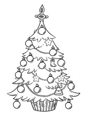 Christmas Tree LineArt 