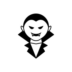 Dracula vampire monster spooky character flat black icon
