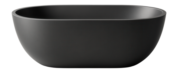 Matte finish oval acrylic bathtub, perfect for a stylish modern apartment bathroom.