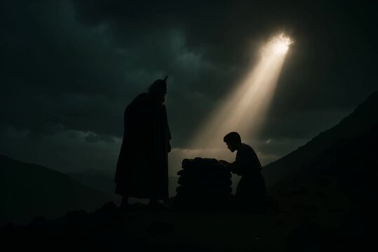 Abraham Raises the Blade as Heaven Holds Its Breath, The Moment Faith Outweighs Fear