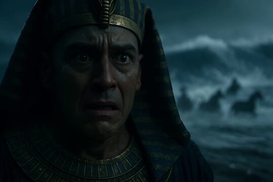 Pharaoh Watches His Chariots Drown Beneath the Waves of His Own Pride