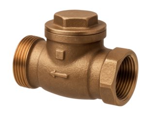 Bronze check valve in garden water system ensures clean water flow.