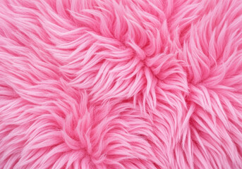 Fototapeta premium Soft pink faux fur texture with long fluffy fibers creating a cozy and vibrant surface pattern background