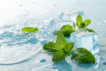 fresh mint in water