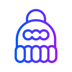 icon winter hat with style gradient