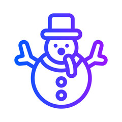 icon snowman with style gradient