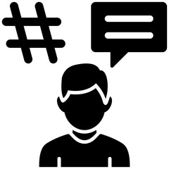 Social Media CRM Simple and clear vector icon illustrating an essential idea or function