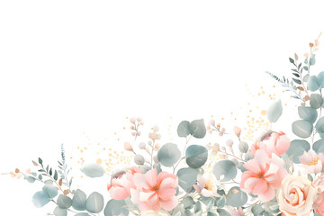Watercolor flowers background vector for design.