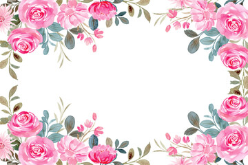 Watercolor flowers background vector for design.
