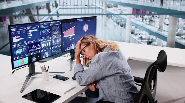 Employee With Neck Pain Suffering