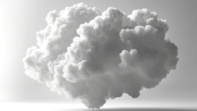 A black and white photograph of a cloud shape against a simple background