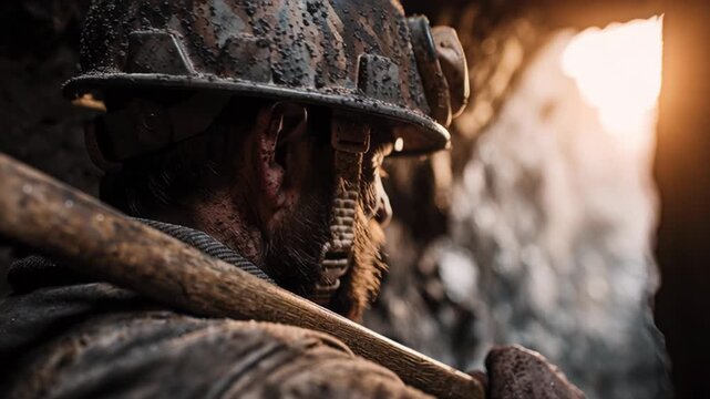 4k video of an USA soldier holding a USA flag. Concept of Veteran's Day.