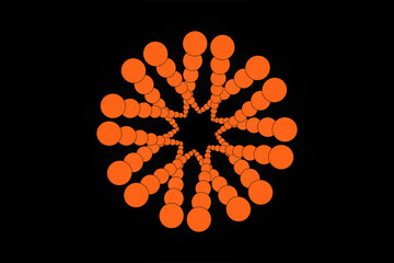 Stipple flower background.Abstract flower mandala line art. Intersecting, overlapping circles, rings element.Circular pattern in form of mandala.abstract geometric circle patterns. Vector art.