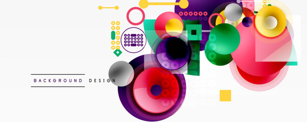 Abstract vector design. Colorful shapes overlap, creating dynamic composition. Modern background suitable for various projects.