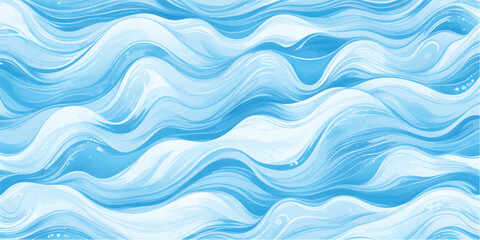 Abstract blue waves pattern for a seamless sea water background design