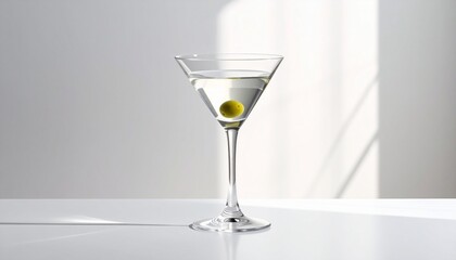 白いテーブルの上のマティーニ