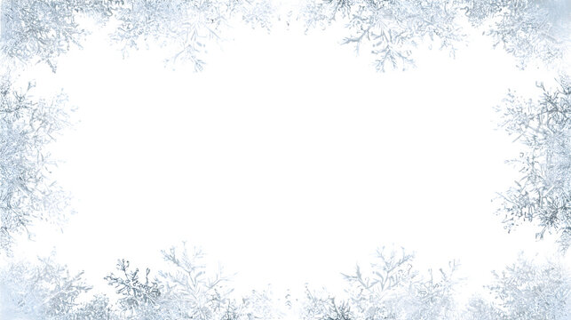 Christmas winter snowflake frame background