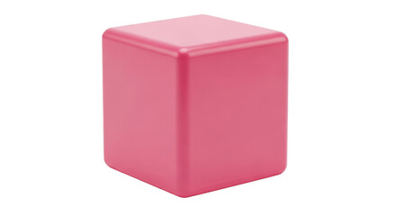 Fototapeta premium Isolated pink cube studio shot with rounded edges, minimal lighting, a modern look, and design