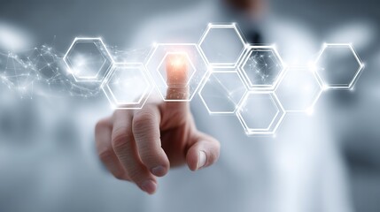 Finger TriFinger Triggering Hexagon Tech Network: Interaction Process Scene