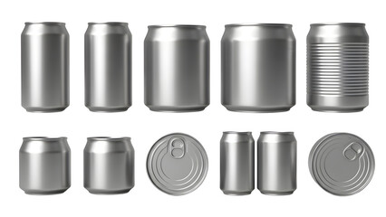 Silver Can Mockup Set
