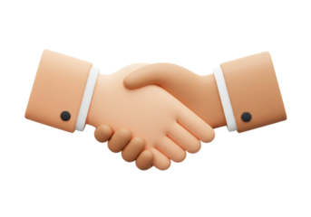 Isolated illustration of two hands in business suits shaking hands in agreement or deal