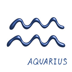 Fototapeta premium 3d aquarius zodiac sign Astrology clipart Element for design