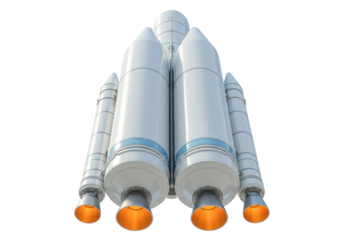 Isolated Space Launch System on Bright Backdrop ready for Liftoff towards Outer Space Missions