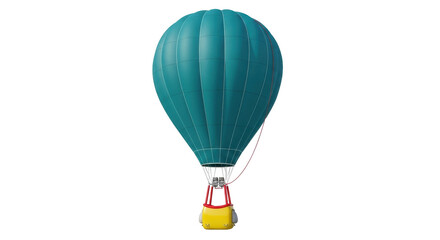 Fototapeta premium Isolated hot air balloon, with blue and yellow design, ready for flight and adventure