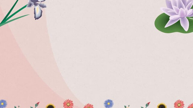 Floral animated background with pastel colors and botanical elements for creative projects