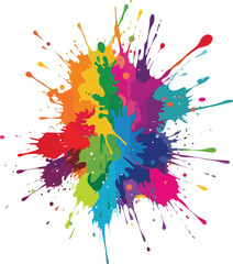 colorful ink splashes