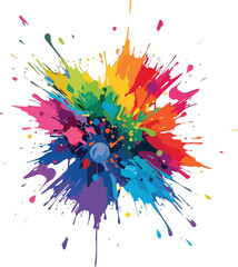 colorful ink splashes