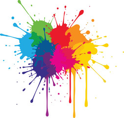colorful ink splashes