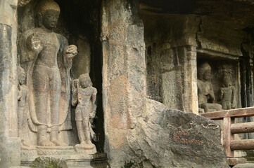 The bas-reliefs of Buddha carved into the cliff face of the Ajanta Caves, considered to be the most beautiful and oldest Buddhist cave temples in the world, were built in 350 AD.
