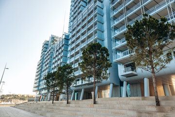 Monaco, Monaco - June 28, 2025: Mareterra eco-district featuring contemporary waterfront...