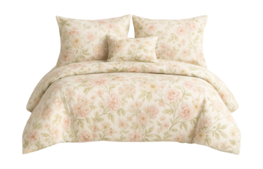 Floral microfiber bedding set, perfect for a cozy cottage guest room.