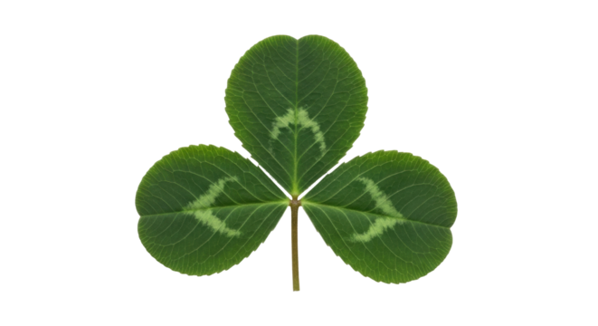 Isolated Three-leaf Shamrock, St. Patrick's Day Decoration, Irish Symbolism & Good Luck Charm