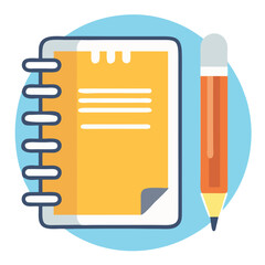 design logo icon vector illustration pencil notebook