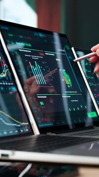 Woman Trader Looking At Stock Market