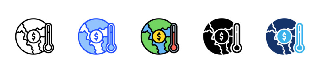 Climate Finance Icon Collection With Multiple Styles