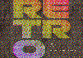 Colorful Printed Halftone Text Effect