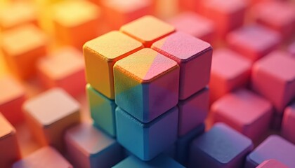 The Perfection of Geometry in Vivid Multicolor Cube Design