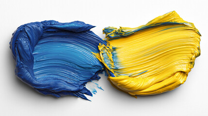 Artistic paint smear vibrant blue yellow color blend
